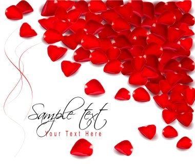 Background of red rose petals. Vector illustration. clipart