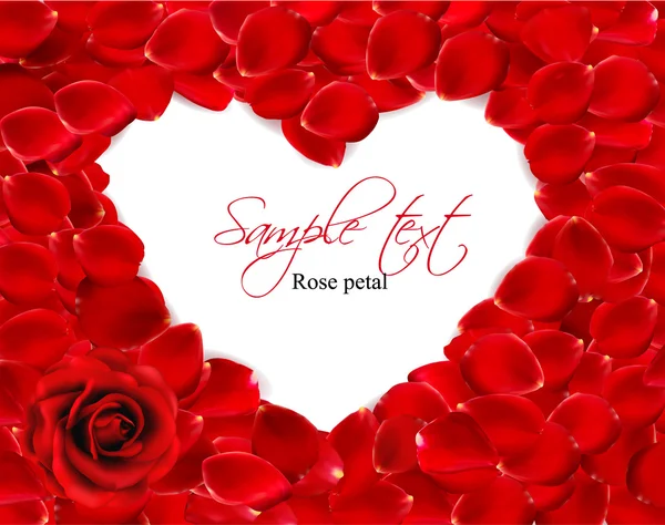 Όμορφη καρδιά της κόκκινο ροδοπέταλα. διάνυσμα — Διανυσματικό Αρχείο