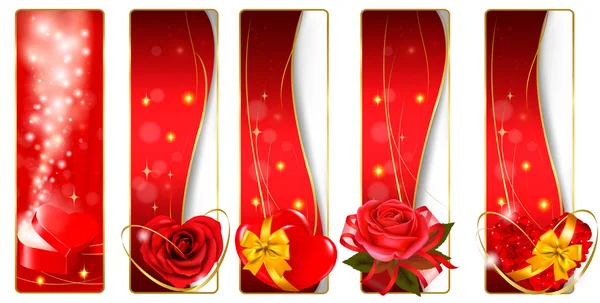 Collection of colorful Valentine banners. Vector. — Stock Vector