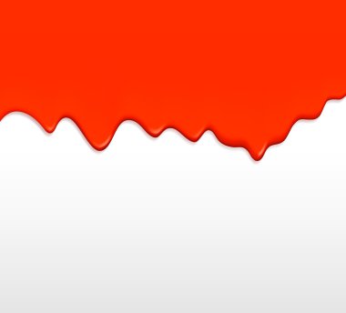 Red paint dripping from a wall. Vector. clipart