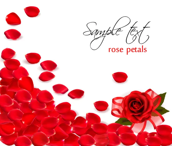 Background of red rose petals. Vector — Stock Vector
