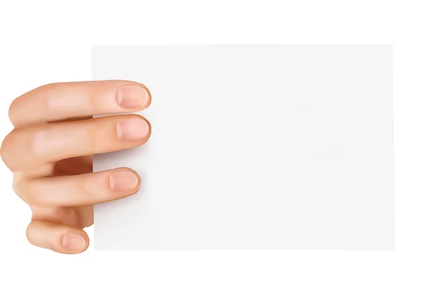 Паперова картка в руці Векторні ілюстрації — стоковий вектор