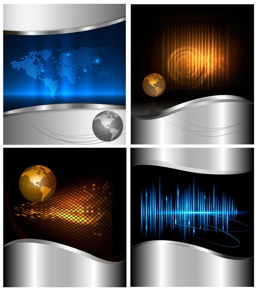 Collection of abstract technology and business backgrounds Vector illustration — Stock Vector