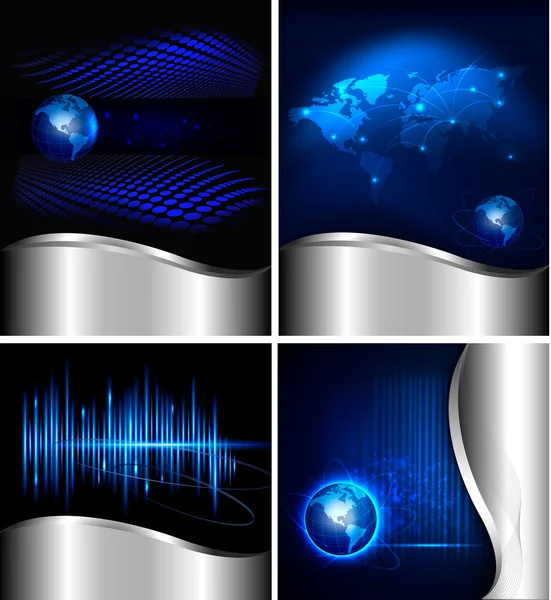 Big set of abstract technology and business backgrounds Vector illustration — Stock Vector
