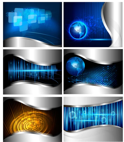 Big set of abstract technology and business backgrounds Vector illustration — Stock Vector
