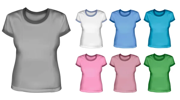 Set of female shirts Vector — Stock Vector
