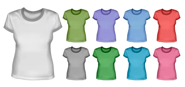Набір жіночих футболок Векторні — стоковий вектор