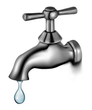 Water tap with drop. Vector illustration
