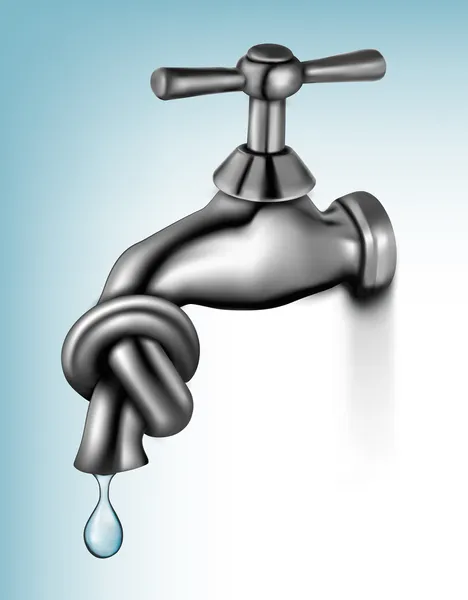 Grifo de agua atado en nudo. Ilustración vectorial — Vector de stock