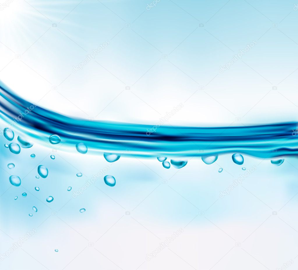 Blue water background Vector illustration