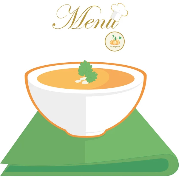 食品-奶油蘑菇汤 — 图库矢量图片