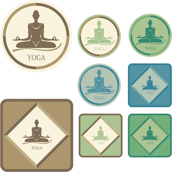Yoga - Etiquetas — Archivo Imágenes Vectoriales