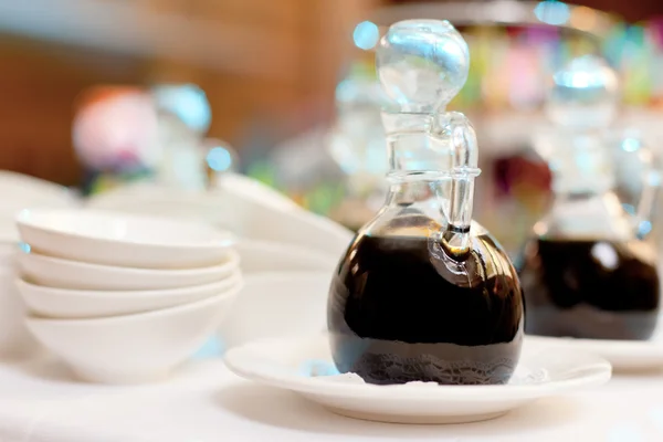 Soy sauce in a bottle Stock Image