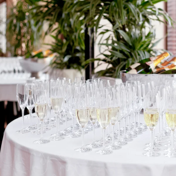 stock image Wine glasses on table