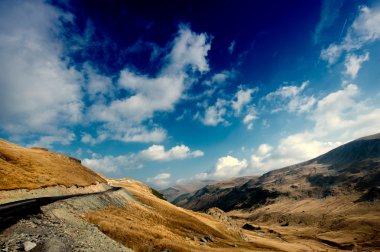 Transalpina, the highest altitude road in Romania, crossing the clipart