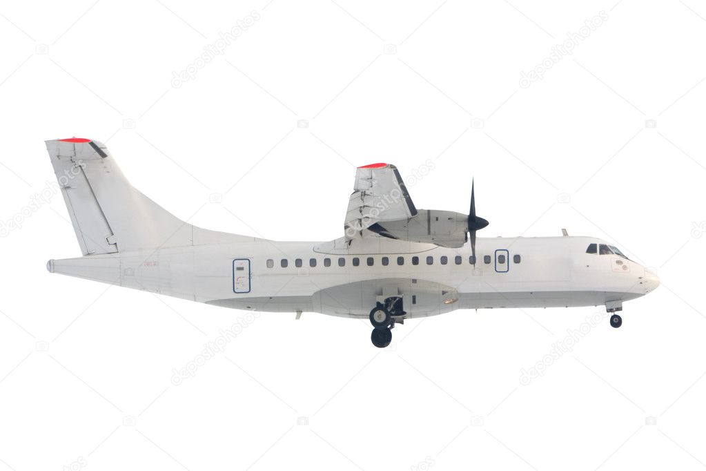 ATR-42 regional airplane at landing