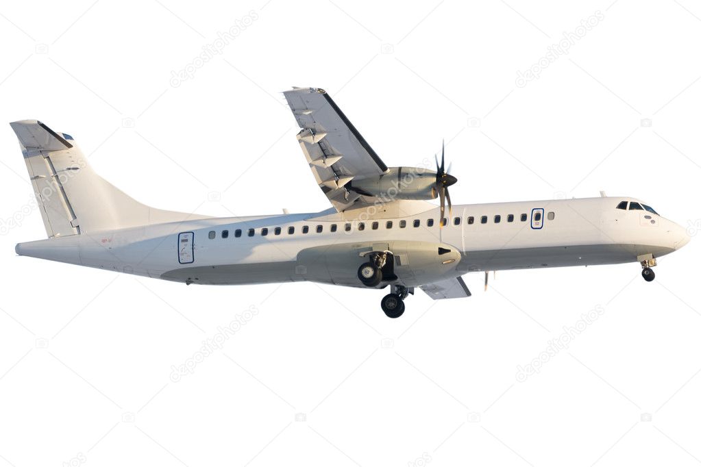 ATR-72 regional airplane at landing