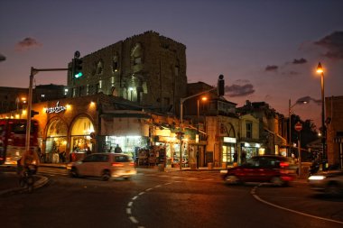 jaffa şehir, tel aviv gece, İsrail'in sokak