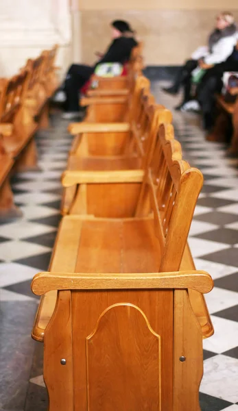 stock image Benches in the church