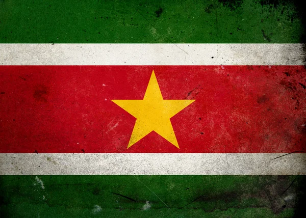 Bandera Grunge Surinam — Foto de Stock