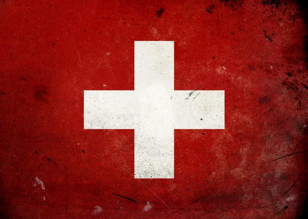 Grunge flagga Schweiz — Stockfoto