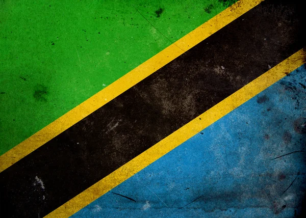 Bandera Grunge Tanzania — Foto de Stock