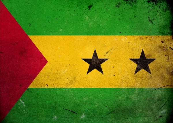 Bandeira Grunge São Tomé e Príncipe — Fotografia de Stock