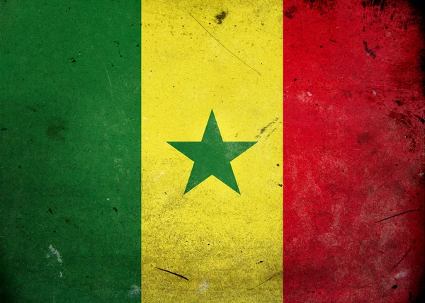 Bandera Grunge Senegal — Foto de Stock