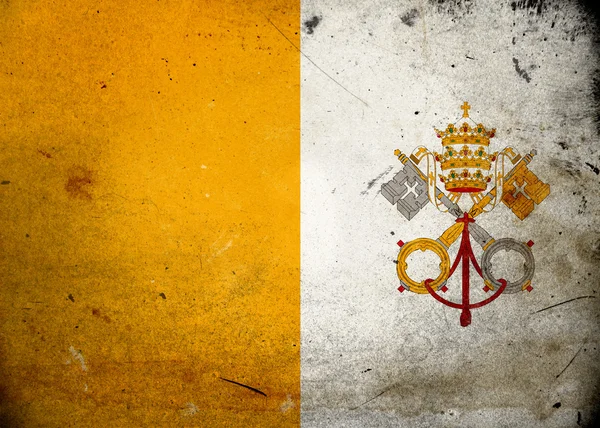 Grunge flagga Vatikanstaten — Stockfoto