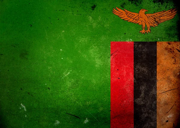 Bandiera Grunge Zambia — Foto Stock