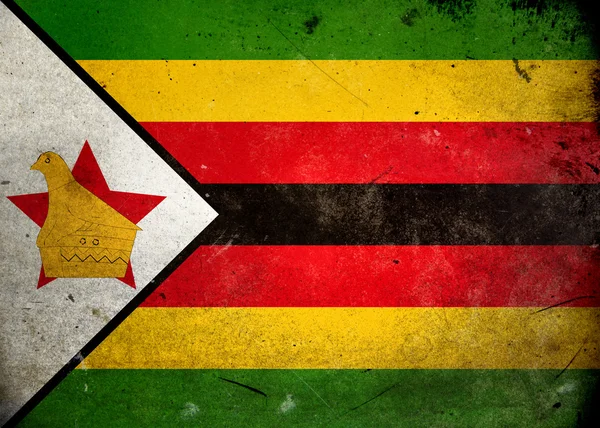 Bandeira Grunge Zimbabué — Fotografia de Stock