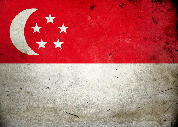 Grunge vlajka Singapuru — Stock fotografie