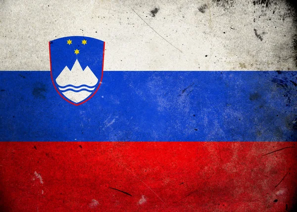Grunge Slovenya bayrağı — Stok fotoğraf