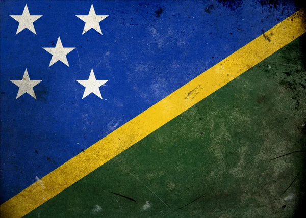 Grunge flagga Salomonöarna — Stockfoto