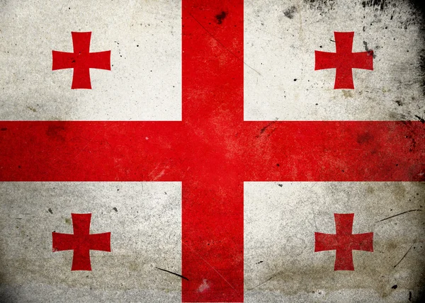 Grunge vlag van Georgië — Stockfoto