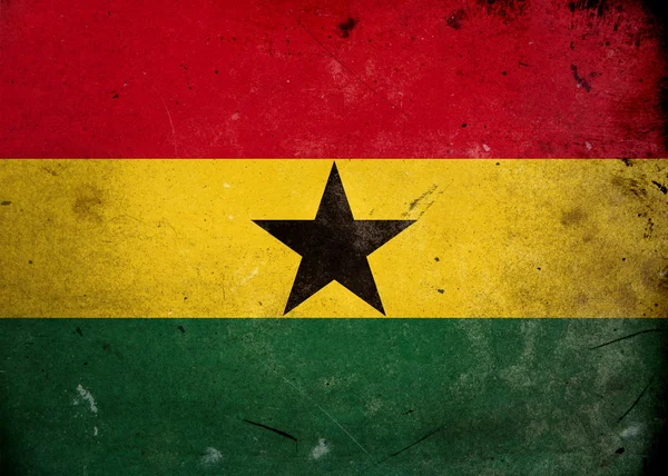 Bandeira grunge de ghana — Fotografia de Stock