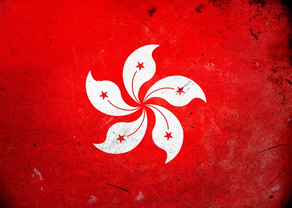 Grunge drapeau de hong kong — Photo