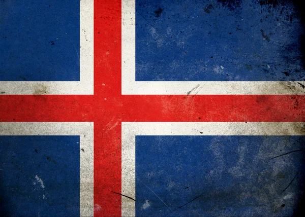Bandera Grunge de Islandia —  Fotos de Stock