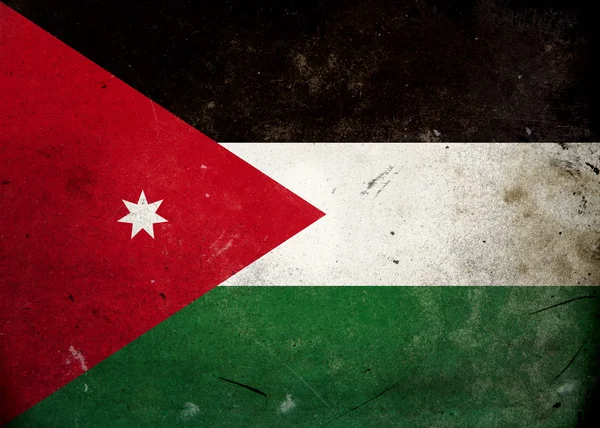 Grunge vlag van Jordanië — Stockfoto