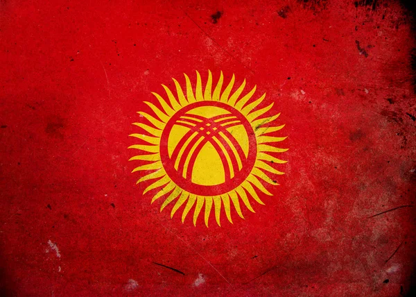 Grunge vlajka Kyrgyzstánu — Stock fotografie