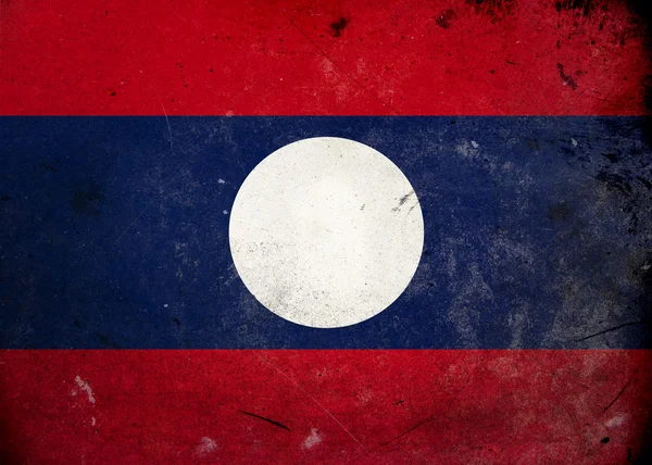 Grunge flagga laos — Stockfoto
