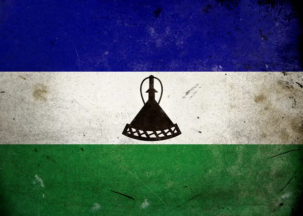 Grunge 旗莱索托grunge σημαία Λεσότο — Φωτογραφία Αρχείου