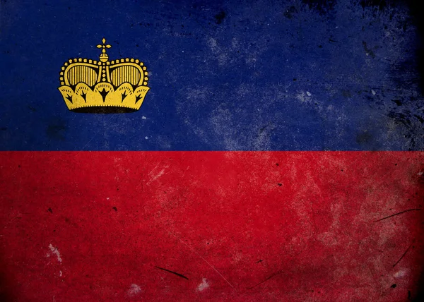 Bandera Grunge el Liechtenstein — Foto de Stock