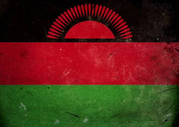 Grunge flagga i malawi — Stockfoto