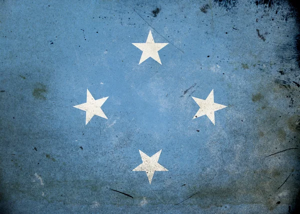 Grunge flagga i Mikronesien — Stockfoto