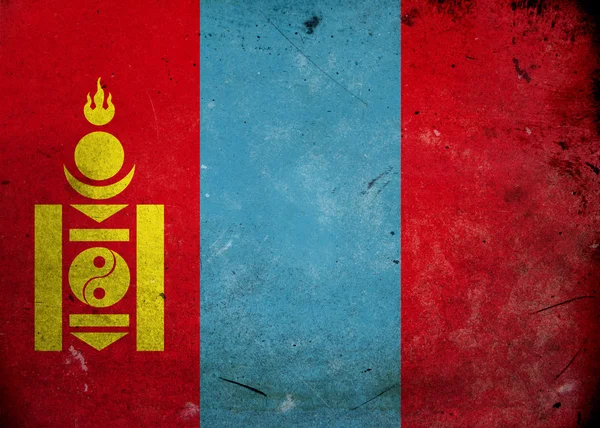 Grunge vlag de Mongolië — Stockfoto