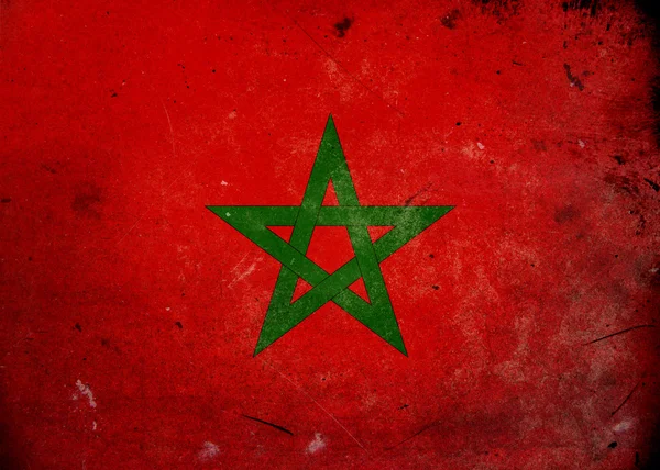 Grunge vlag het Marokko — Stockfoto