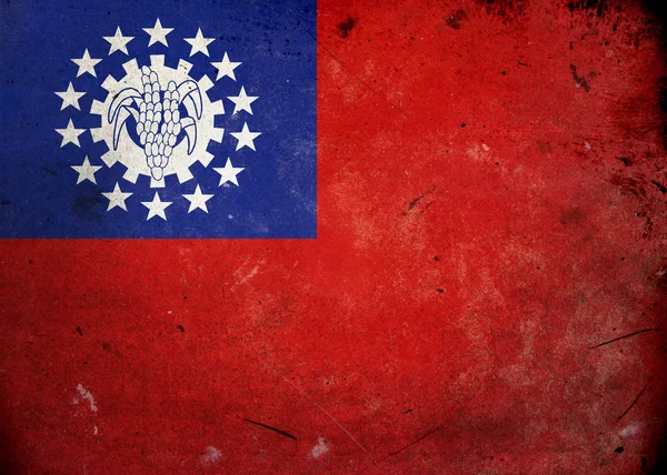 Grunge zászló a mianmari — Stock Fotó