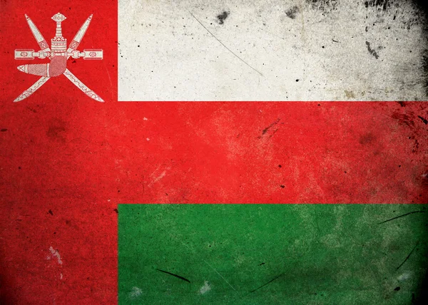 Bandera Grunge Omán — Foto de Stock