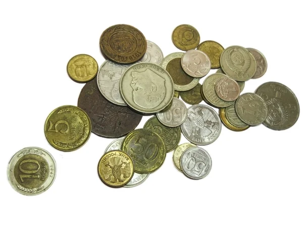 Monedas rusas antiguas de diferentes épocas — Foto de Stock